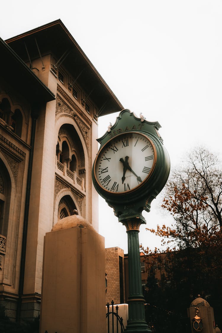 Vintage Clock Near Building In Ankara