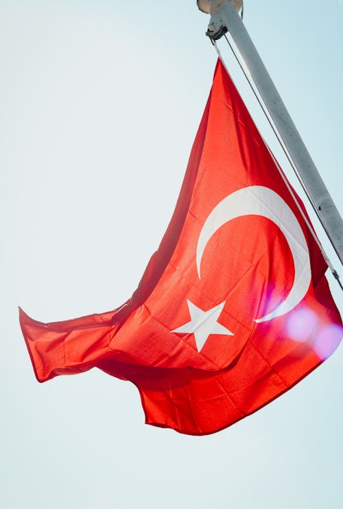 Foto stok gratis bendera turki, merah, merapatkan