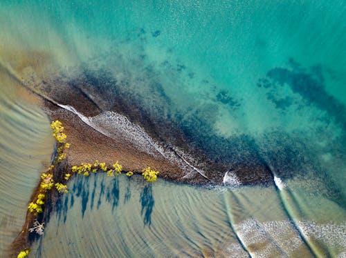 Základová fotografie zdarma na téma letecká fotografie, moře, písek