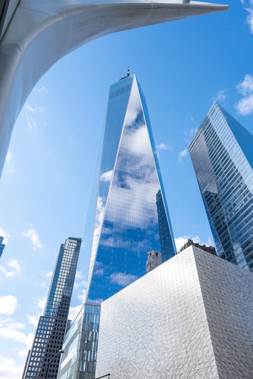 Low Angle View of Modern Skyscrapers 