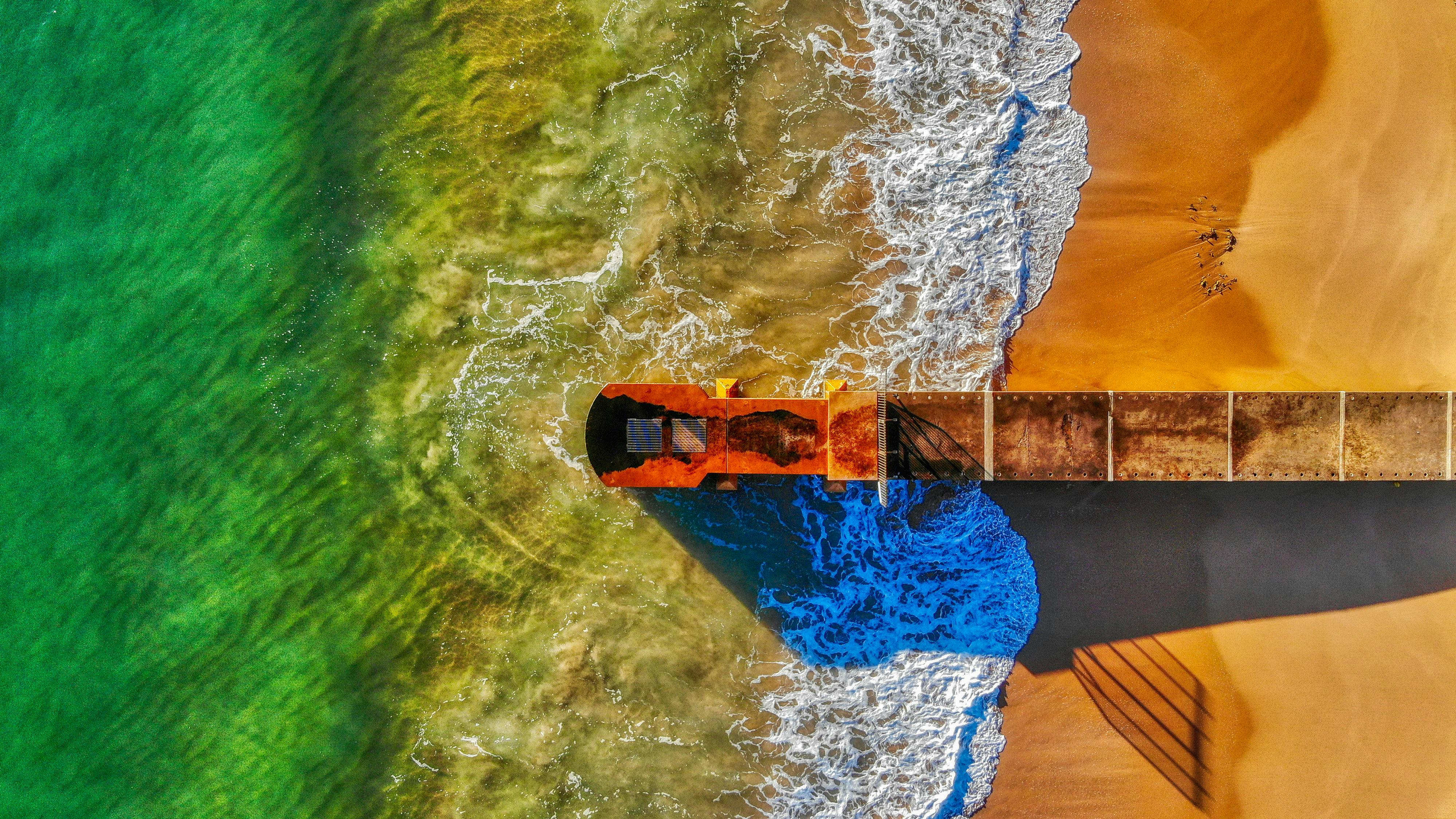 Bird S Eye View Photo Of Beach Shore Free Stock Photo