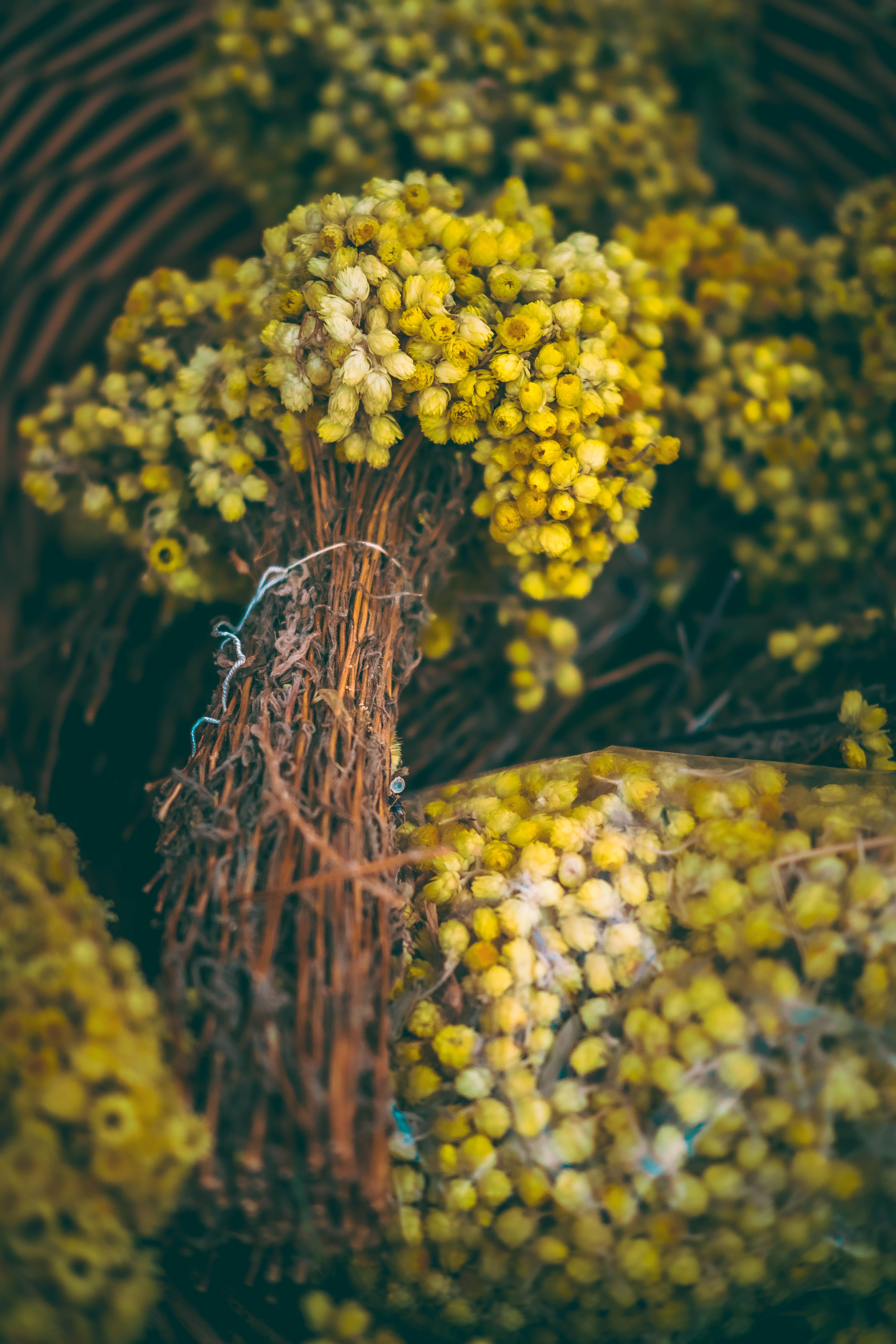 Yellow Color Flowers Bunch 2 Of 12 PCS. main image 1