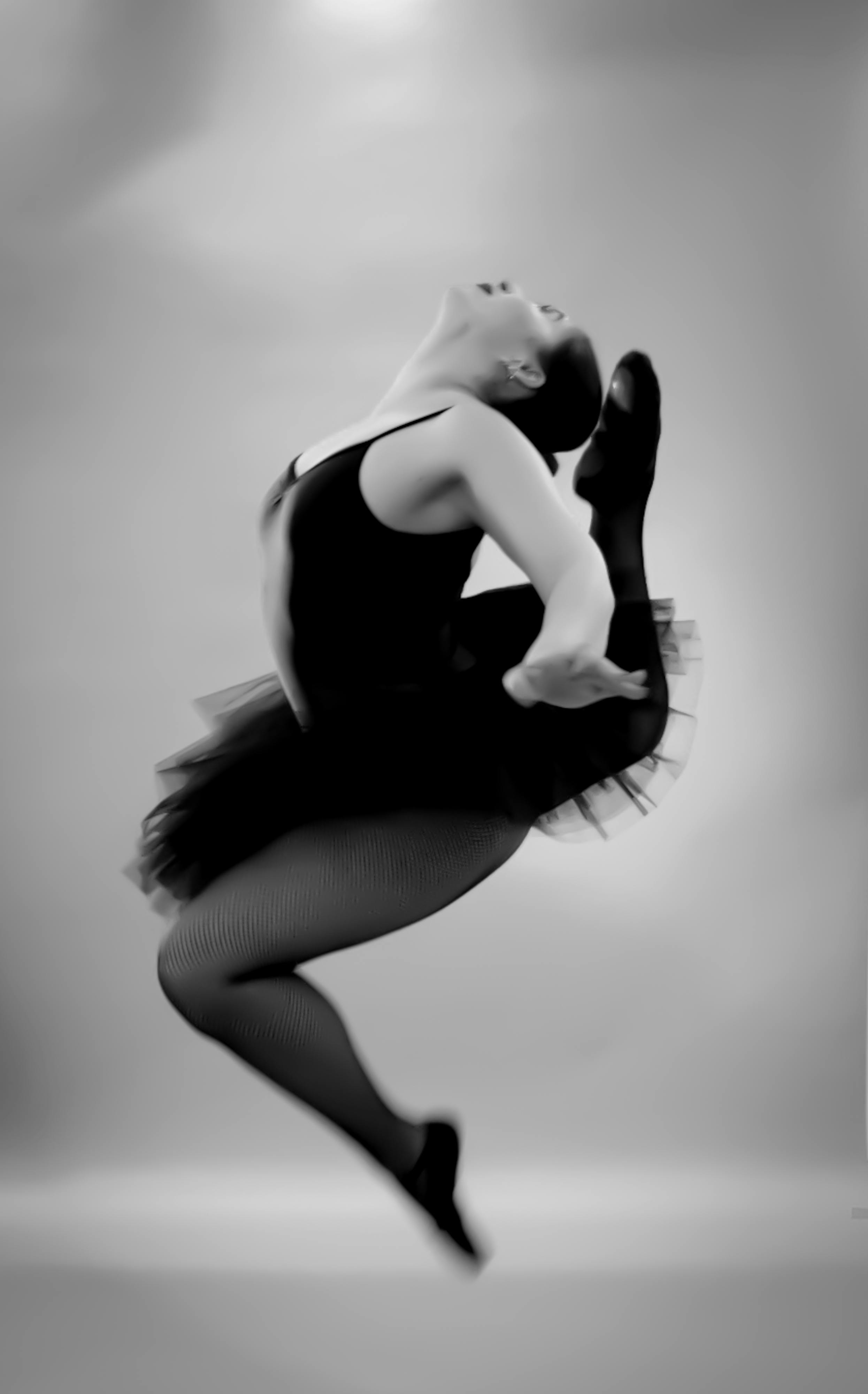 black and white young ballerina photography