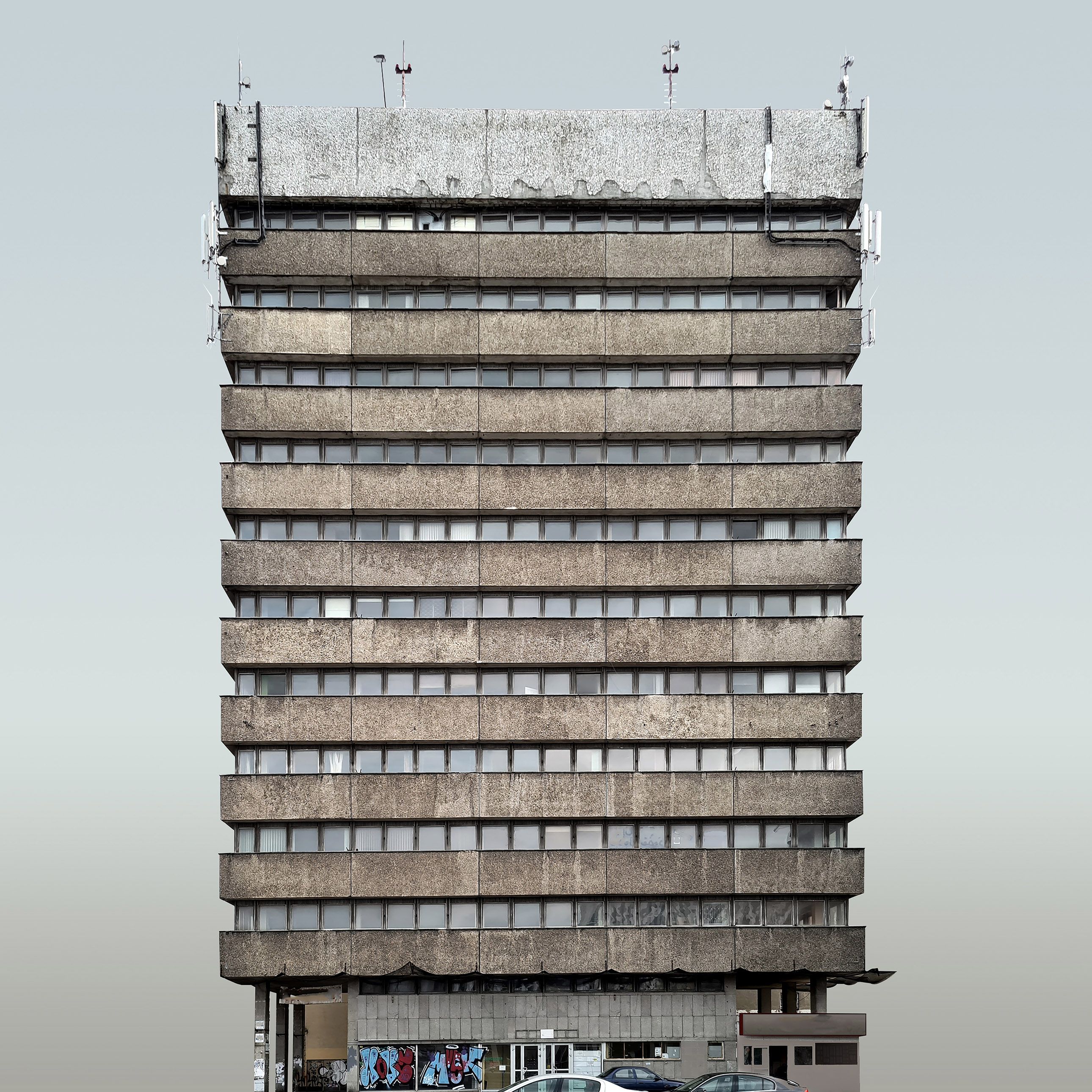 Wall of Vintage Skyscraper