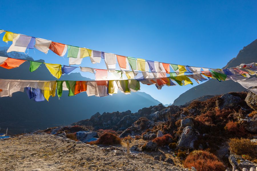 Prayer flags in the Langtang Valley