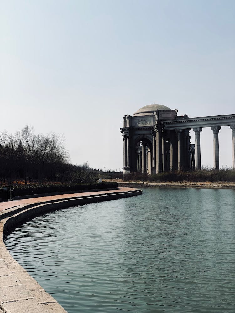 Photo Of A Pavilion By The Lake