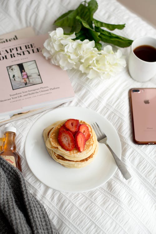 Free Photo of Breakfast with Pancakes and Coffee Stock Photo