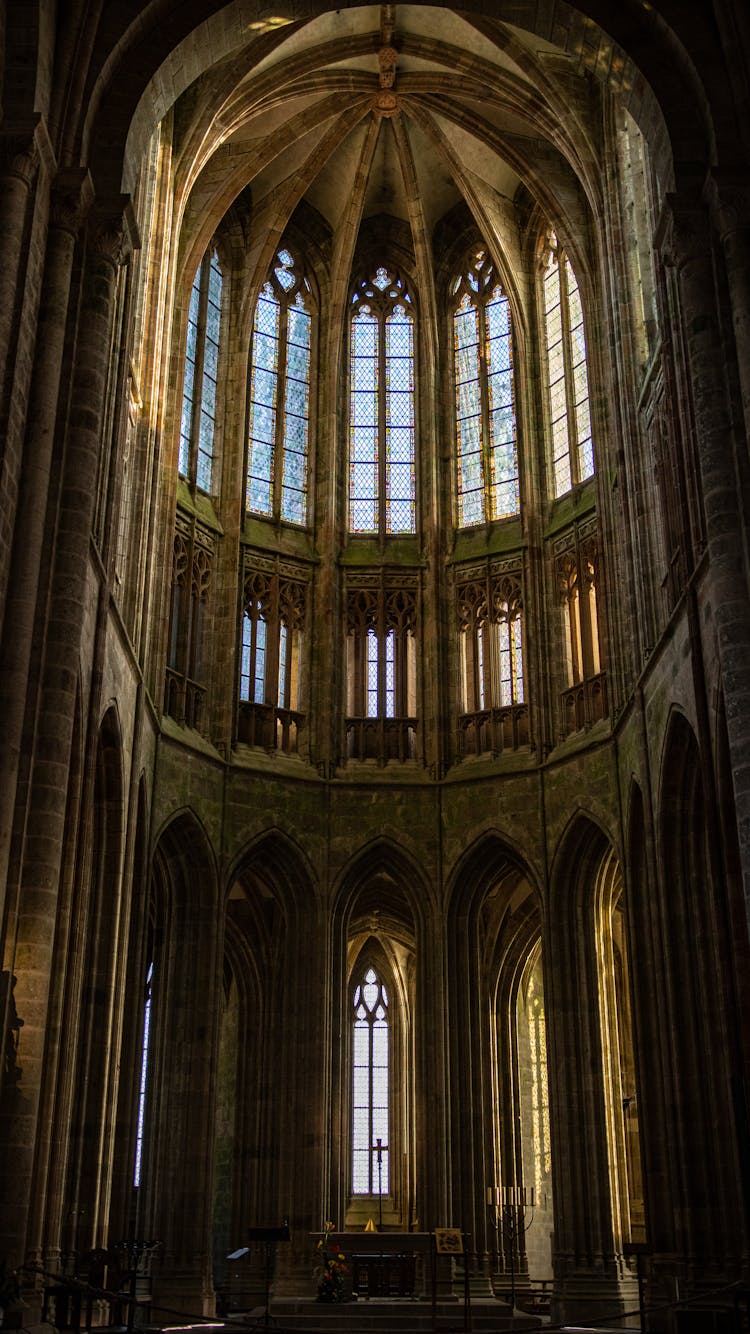 Photo Of The Gothic Choir At The Mont Saint Michel Abbey In France