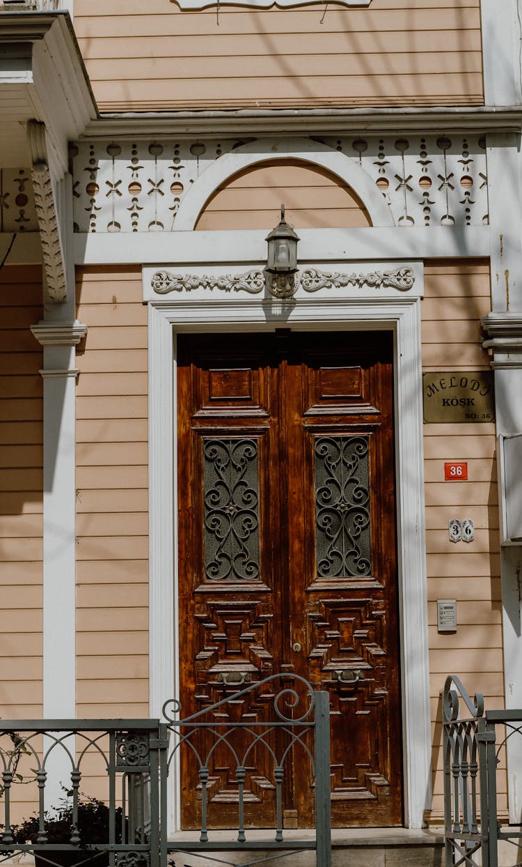 Details On The Door And Facade Of A Traditional House 