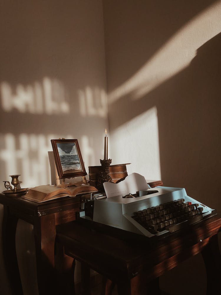 Vintage Typewriter In Room Corner