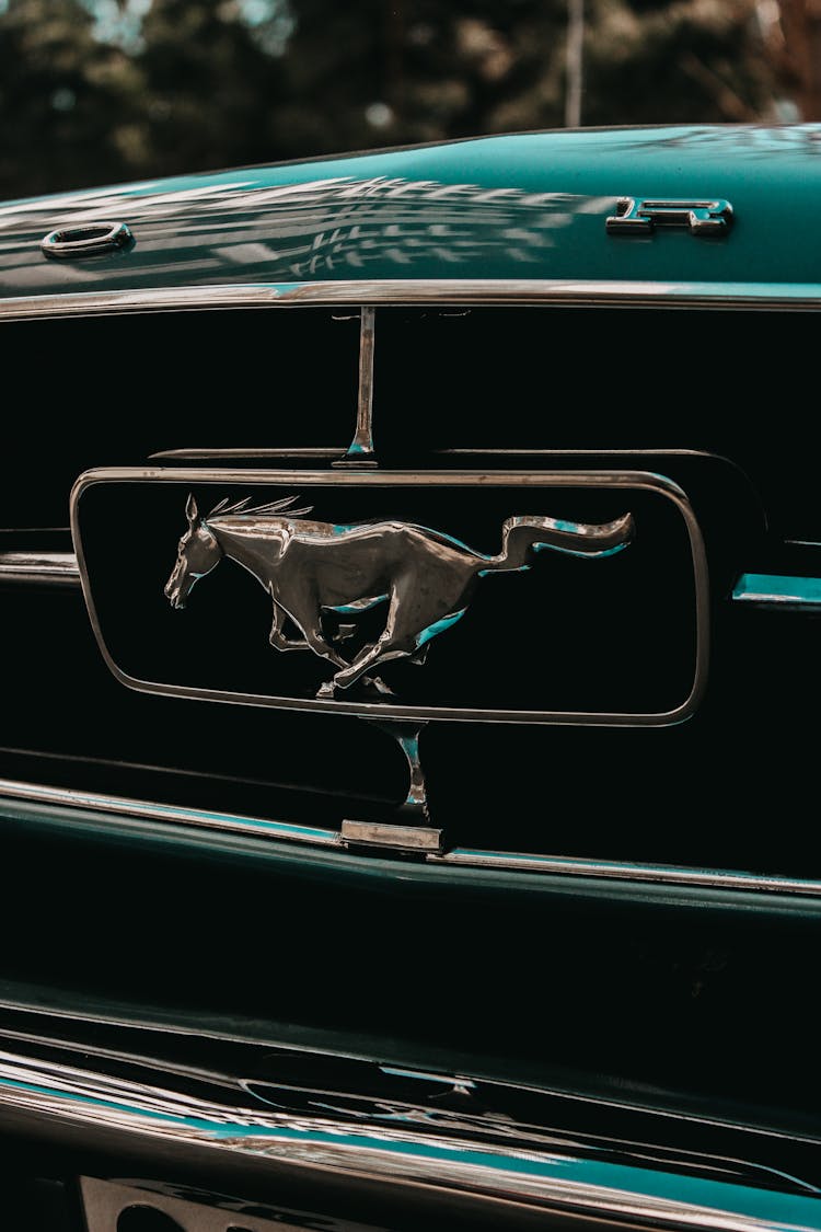 Close Up Of Ford Mustang Emblem