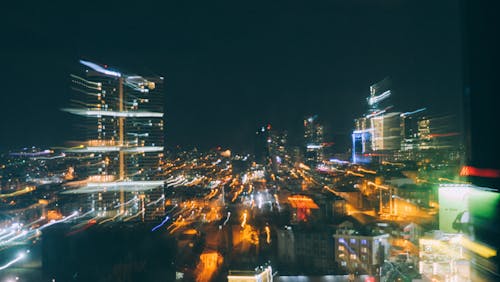 apartman binaları, büyük şehir, gece arka plan içeren Ücretsiz stok fotoğraf