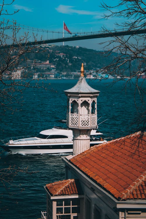 Motor Yacht near Shore in Istanbul