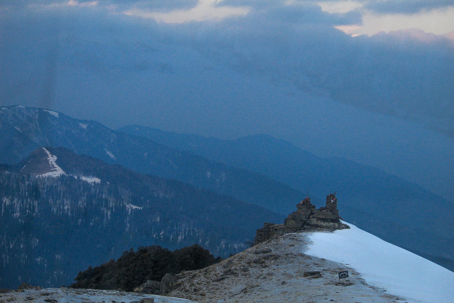 Mountaintop Cairn at Dusk