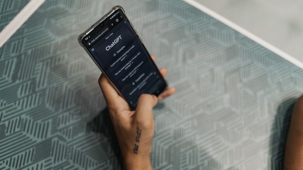 Close-up of the ChatGPT app open on a smartphone
