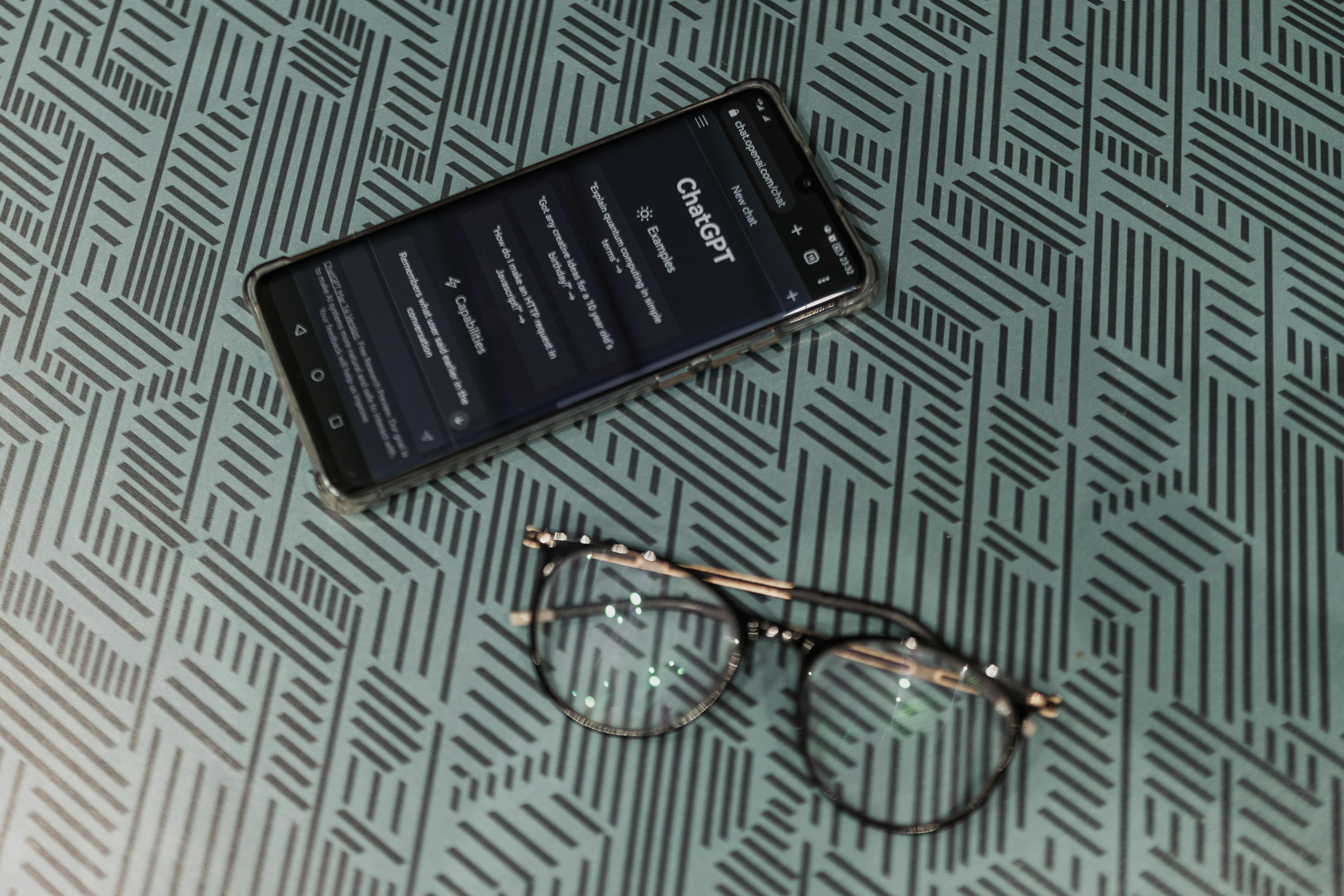 eyeglasses and smartphone