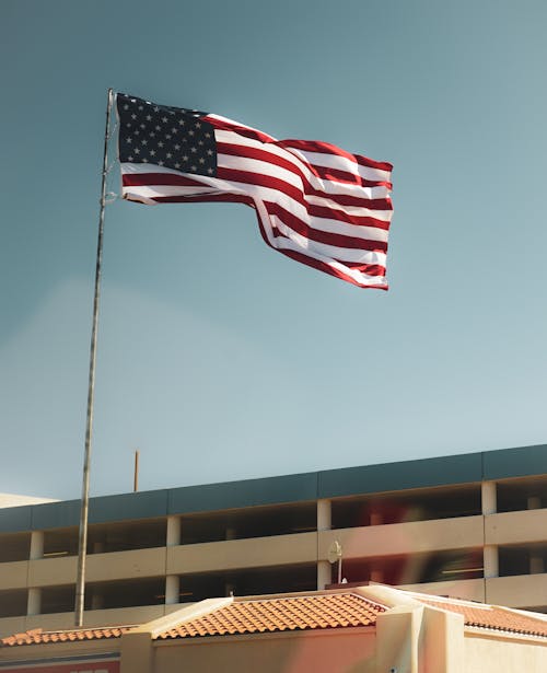 垂直拍攝, 愛國主義, 美國國旗 的 免費圖庫相片