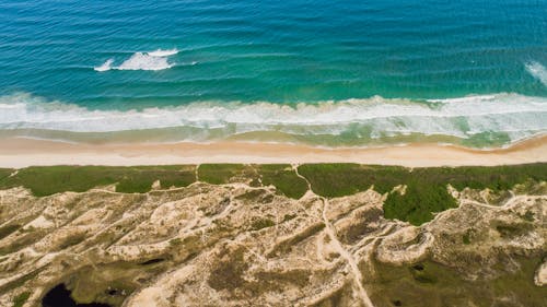 Immagine gratuita di acqua, dune, fotografia aerea