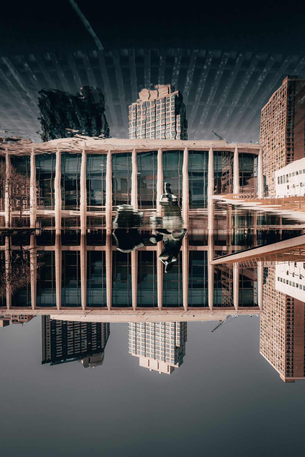 Building Reflection Buildings and Columns Reflection in Water · Free Stock Photo