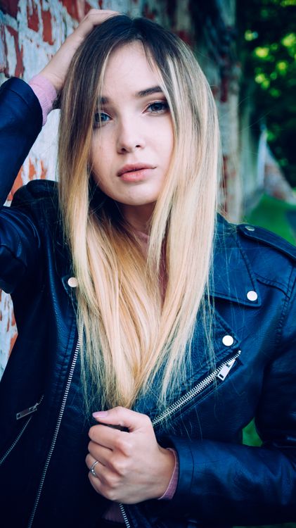 Young Woman in a Leather Jacket · Free Stock Photo