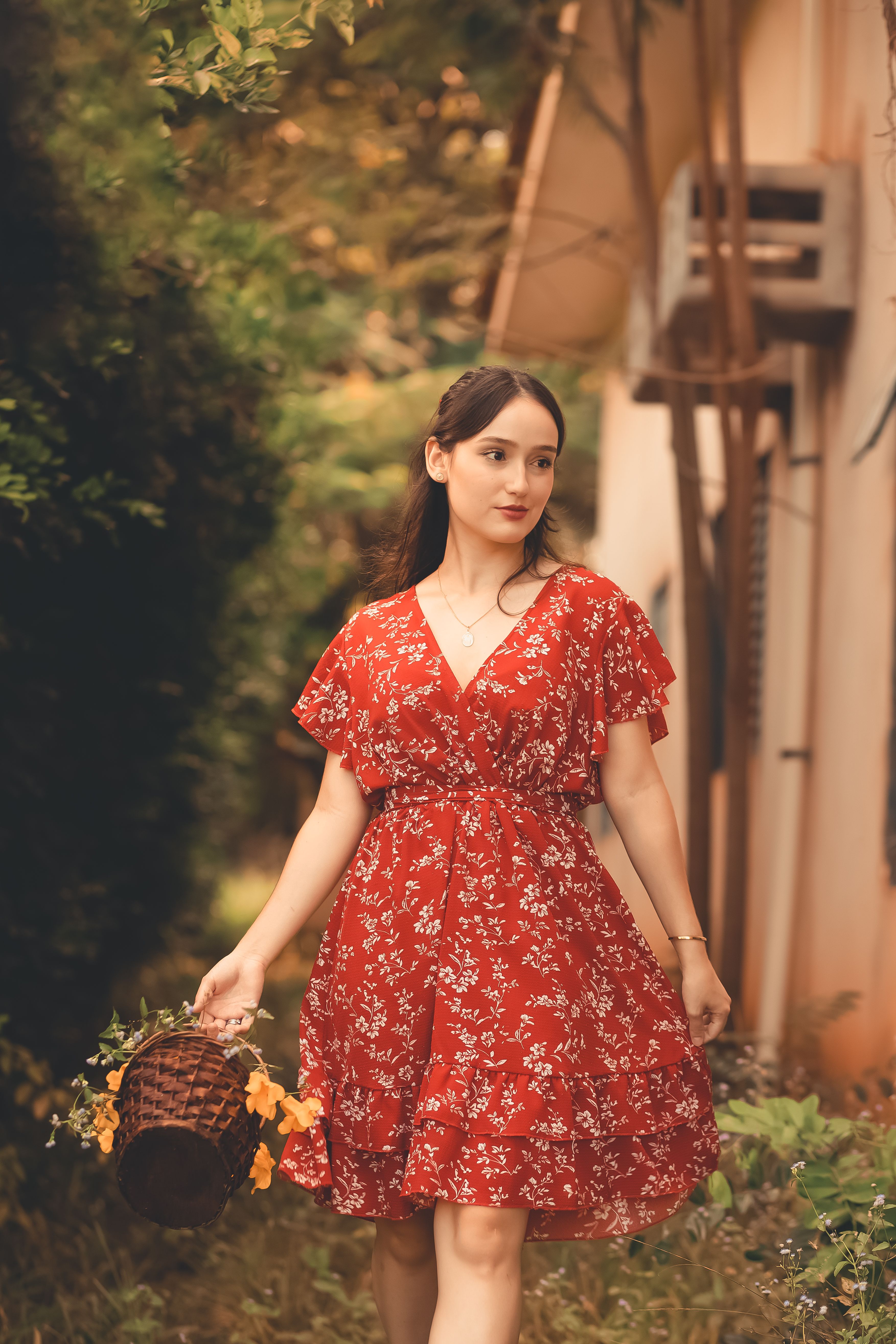 Vestido Floral Vermelho