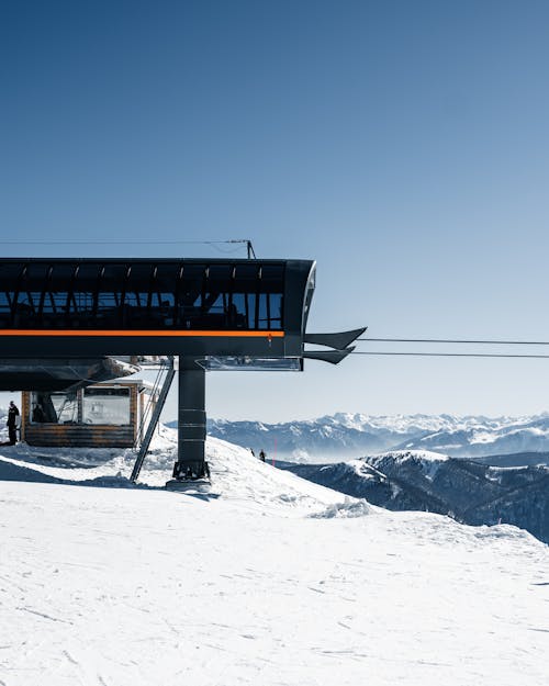 Photo of a Ski Resort with a Lift on a Mountain 