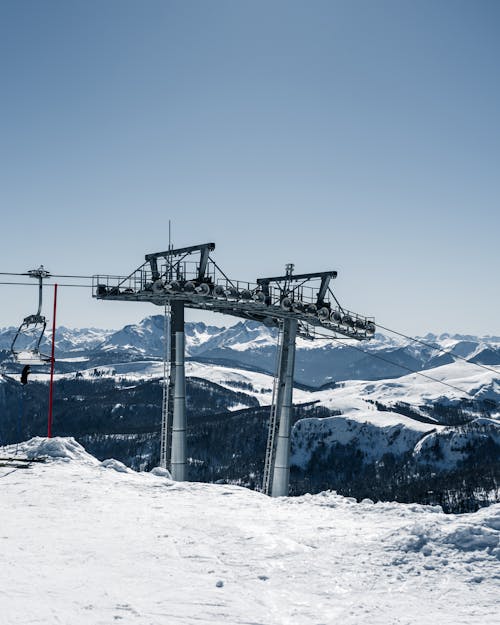 Foto stok gratis lansekap, lereng ski, lift ski