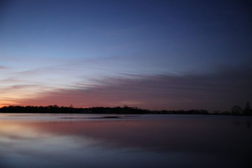 Free Peaceful twilight view over Mirror-like waters at Cove Island Park, Stamford. Stock Photo
