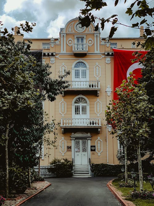 Facade of the Saint Michel French High School in Istanbul, Turkey