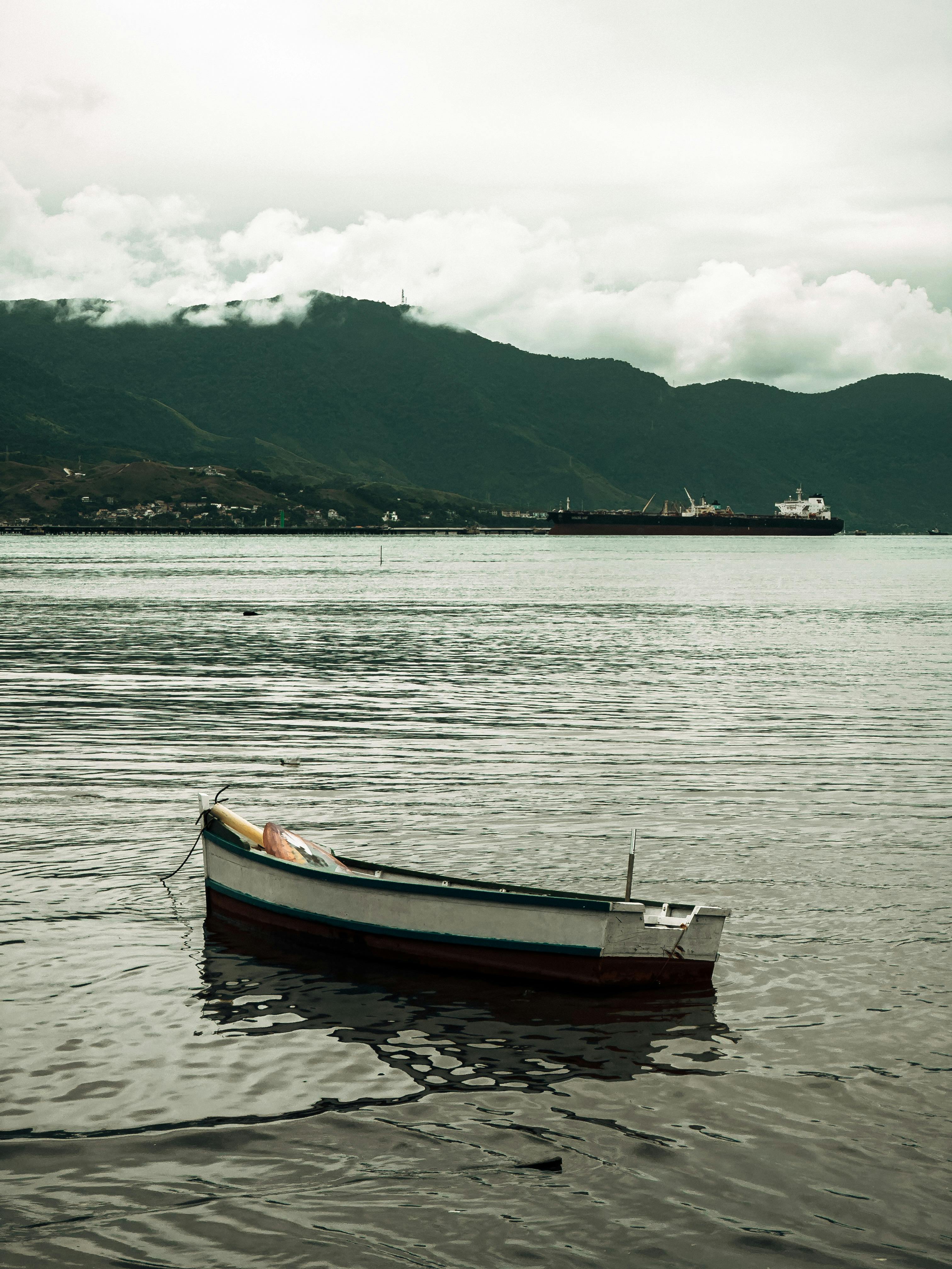 Empty Boat Anchored near the Shore · Free Stock Photo