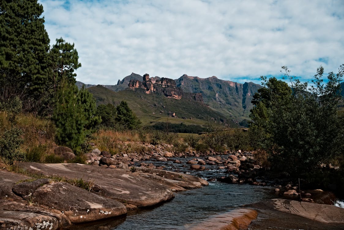 River Flowing from the Mountains