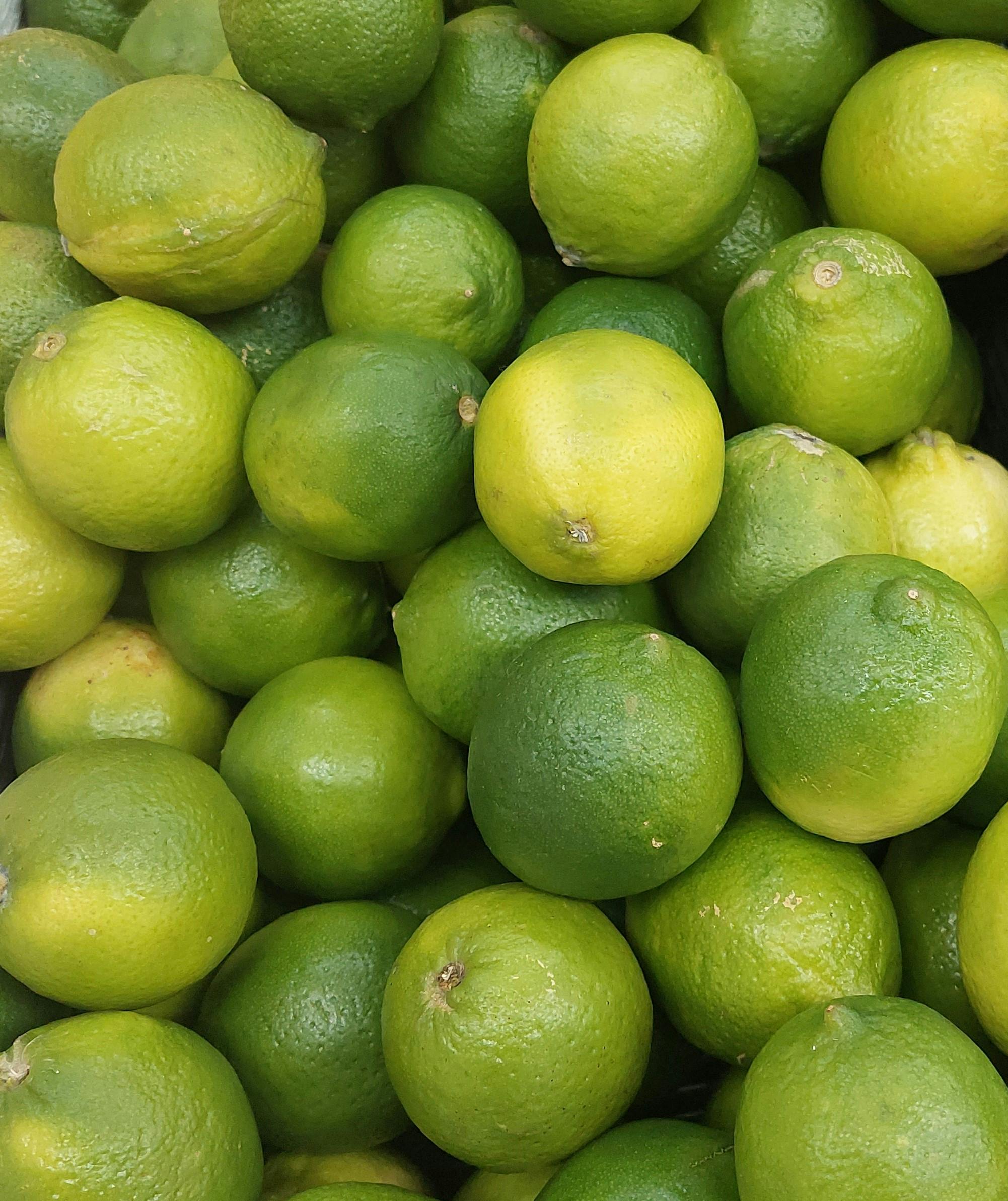 close up of green key lime