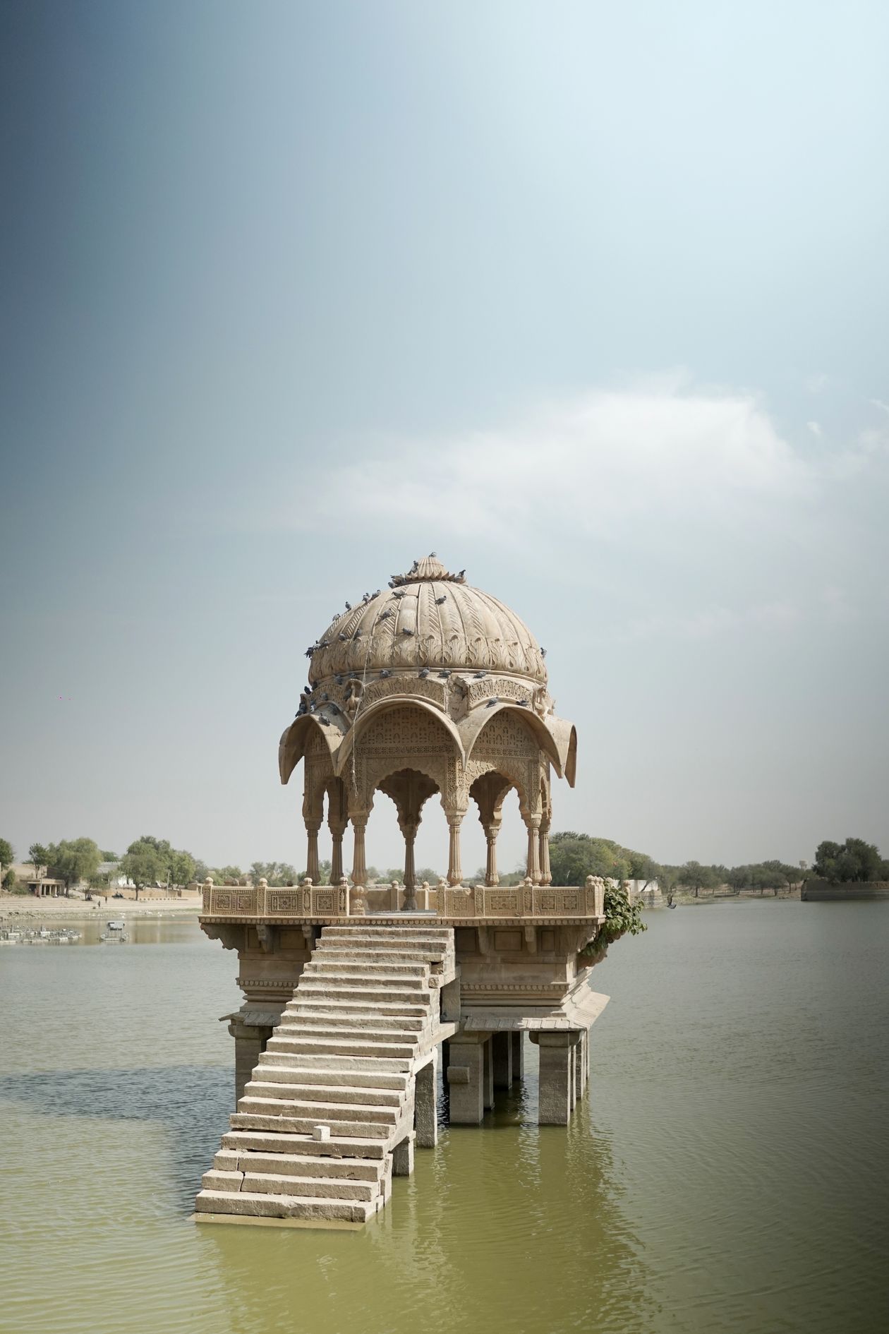 Chhatri pavilion on Gadisar Lake in Jaisalmer