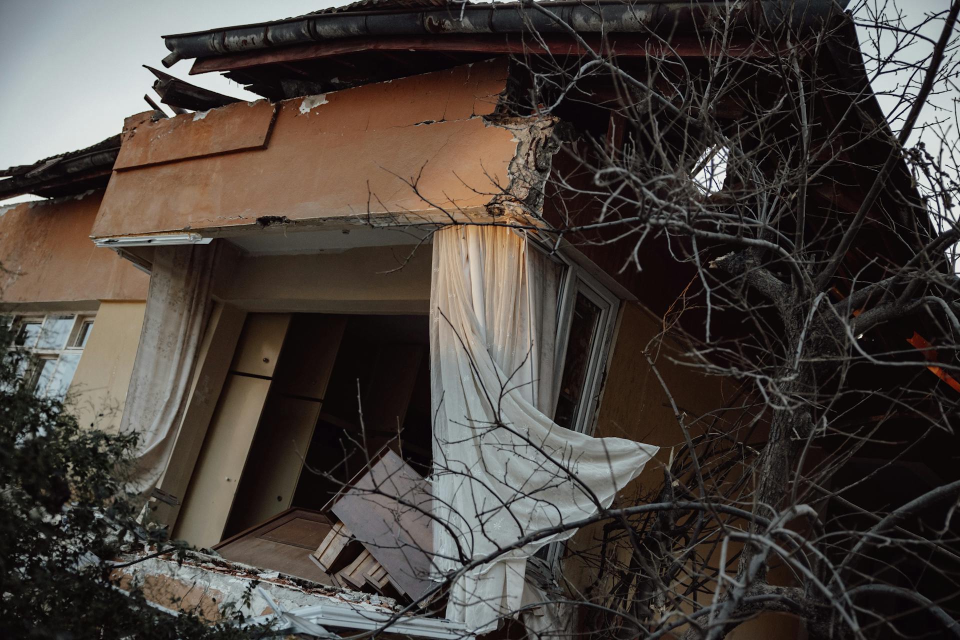House Destroyed by Earthquake