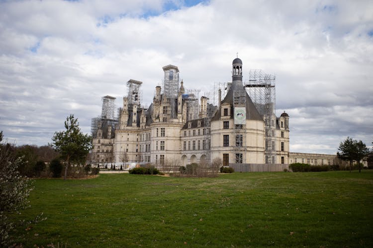 Clouds Over Monastery In Renovation