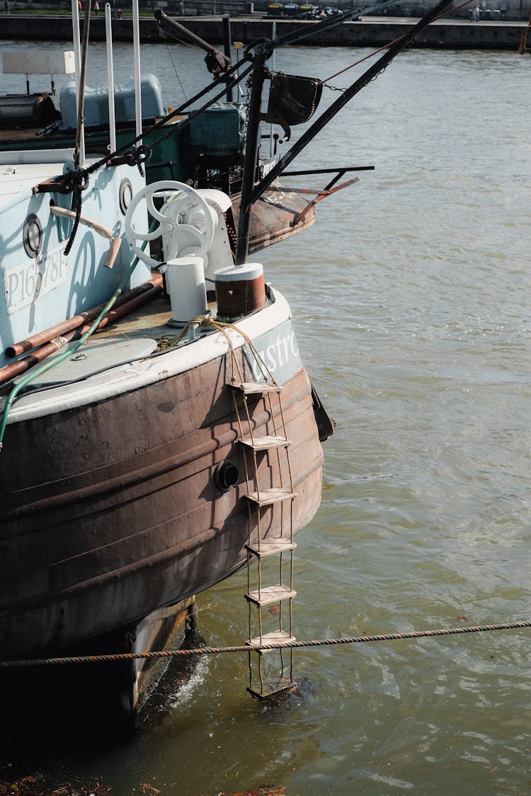 Rope Ladder Hanging From A Ship