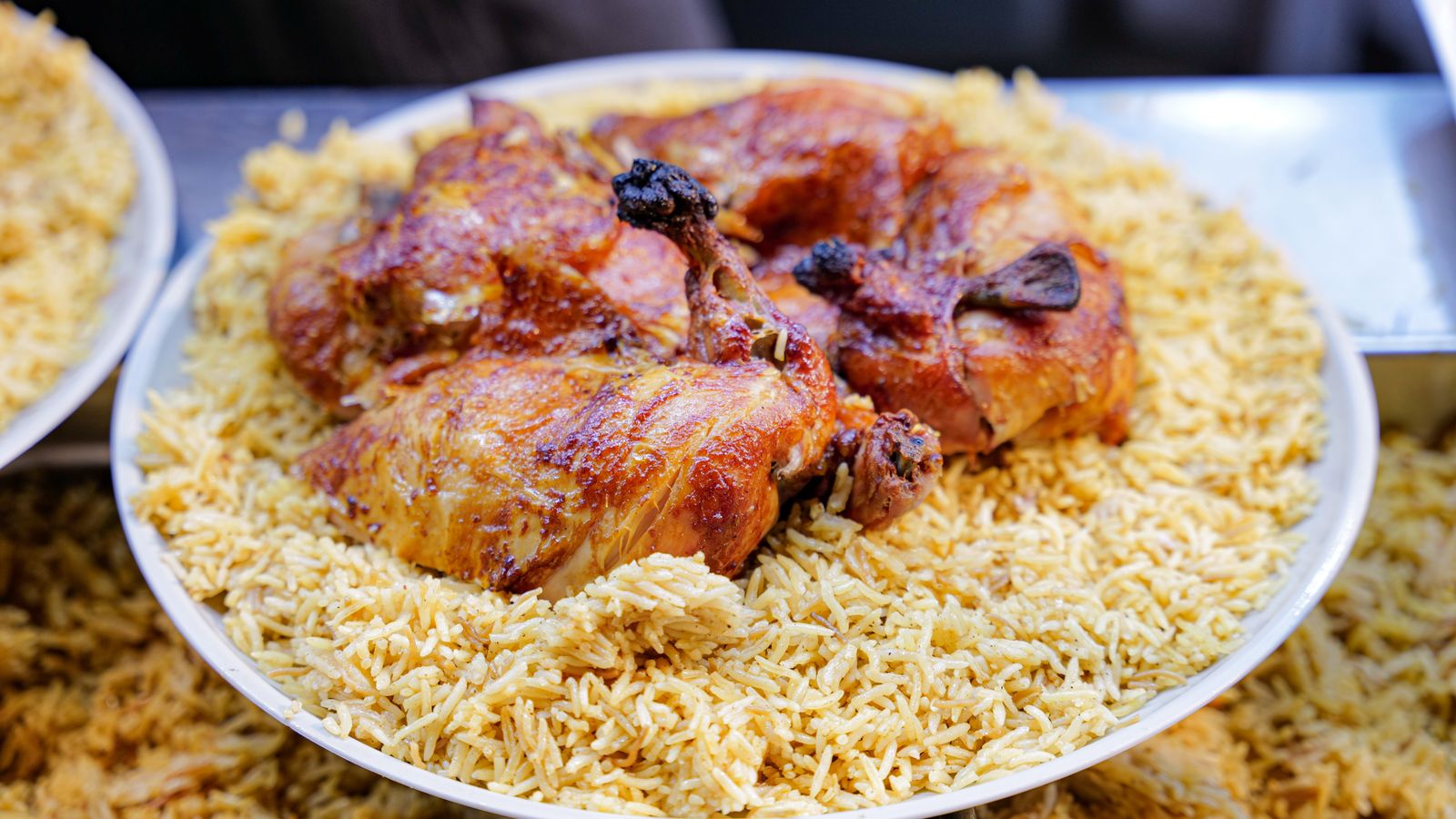 Ready to eat chicken meat with rice, Somalia