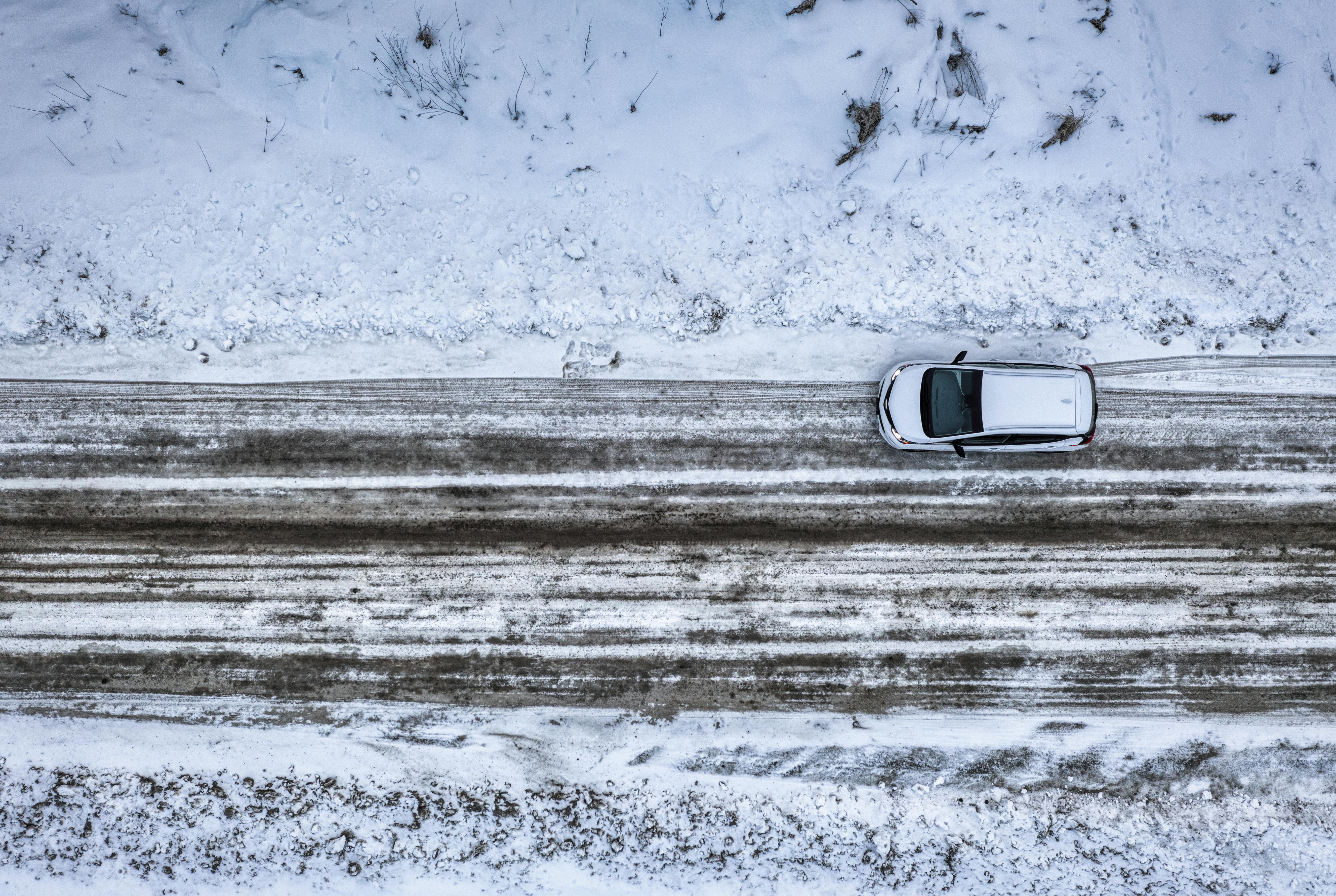 car on road in snow