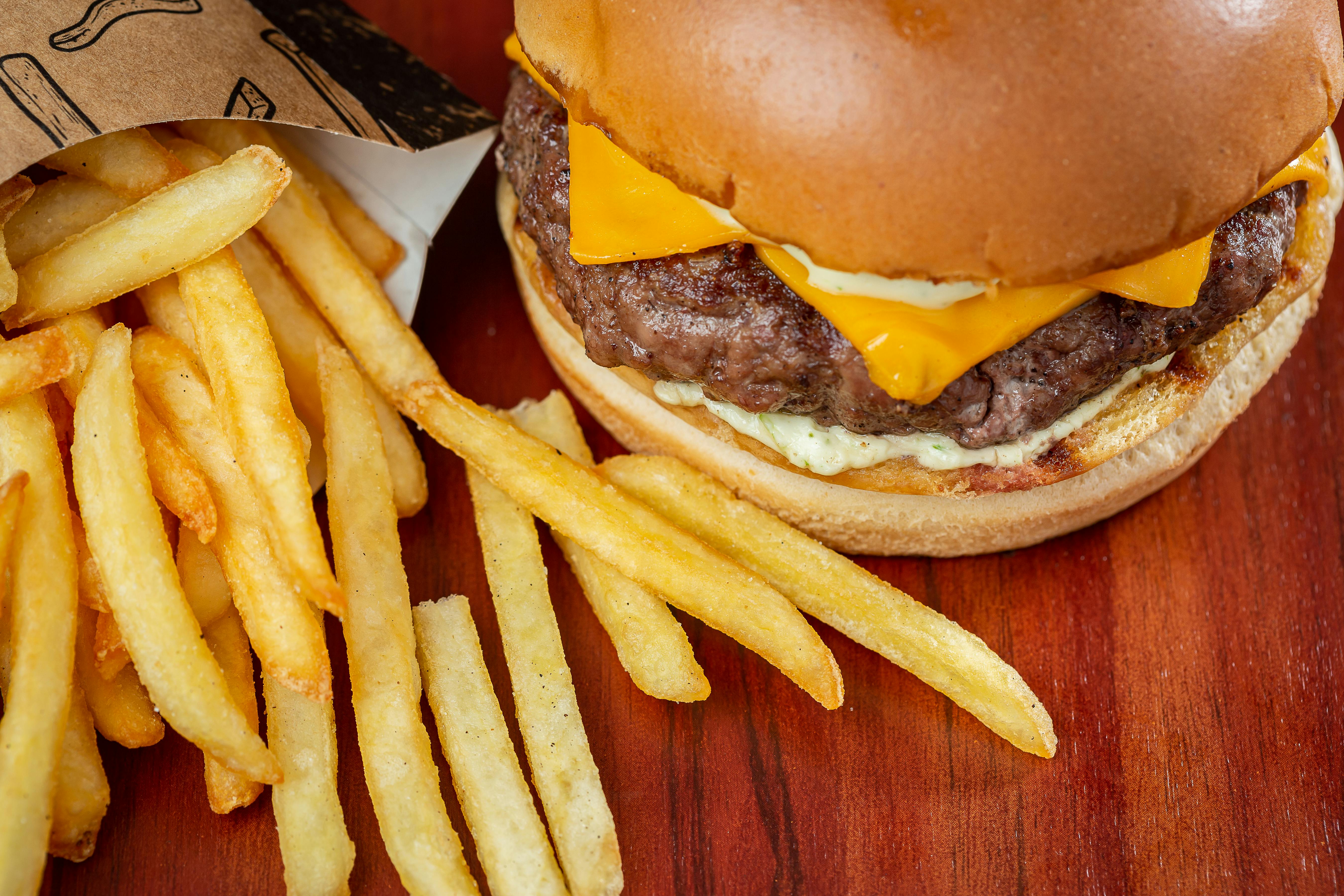 double cheeseburger and fries