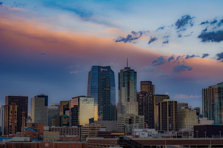 Denver Downtown At Sunset