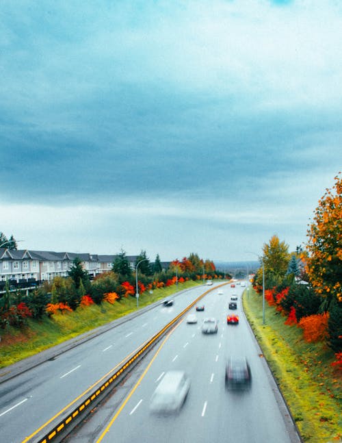 Free Cars on Highway Stock Photo