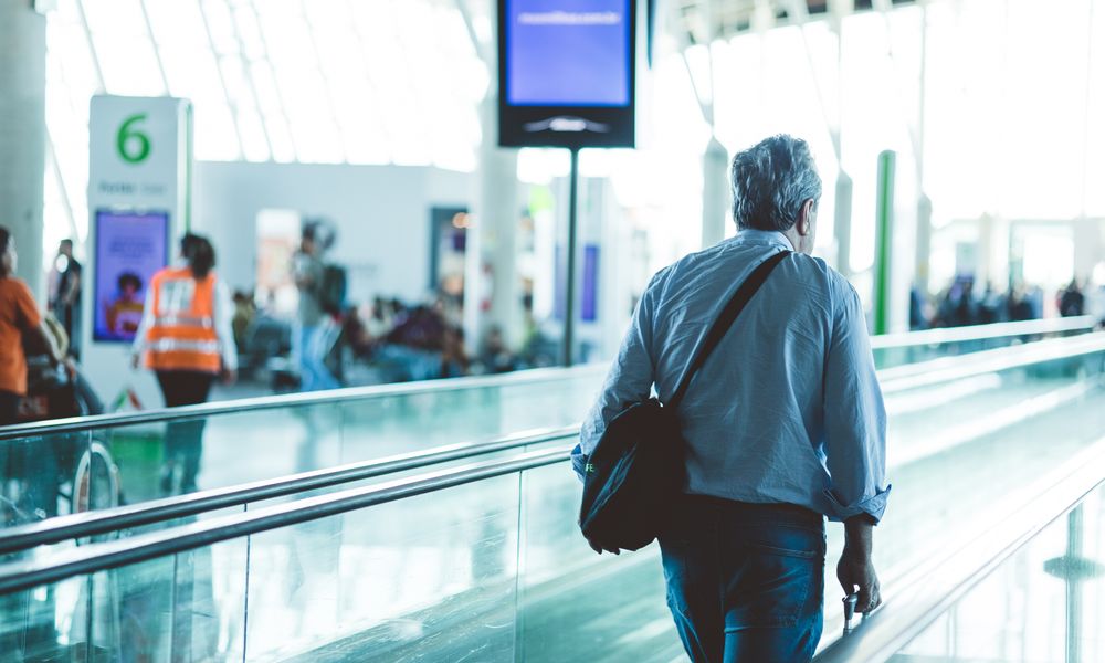 traveler at airport terminal