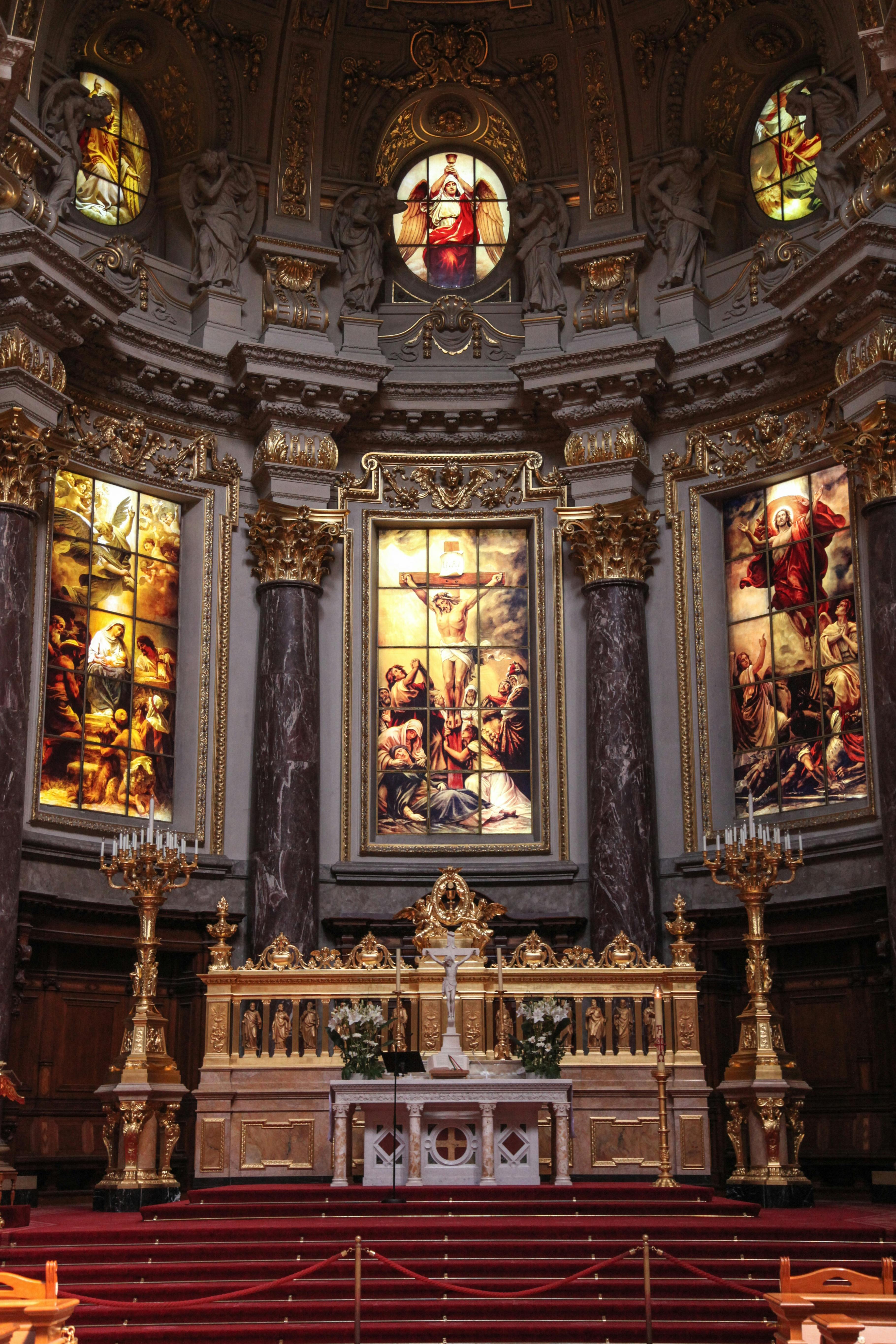 Kostenlose Bild: Altar, Kathedrale, katholische, Kreuz, Gold