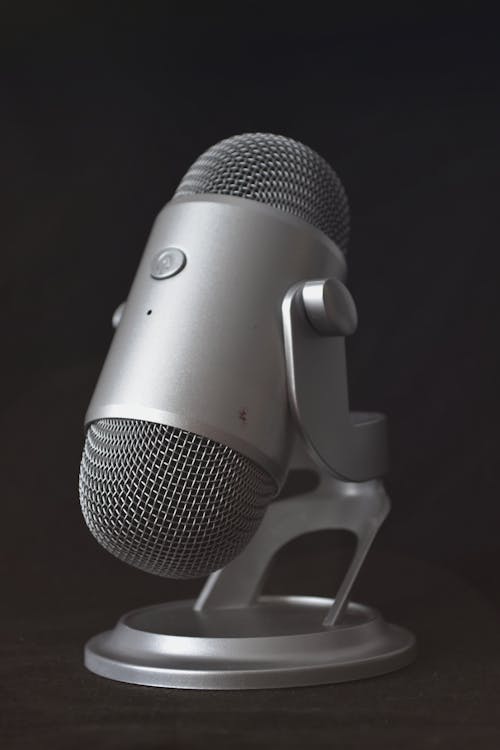 Microphone De Bureau Argenté