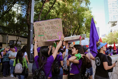 Women during Rally in City