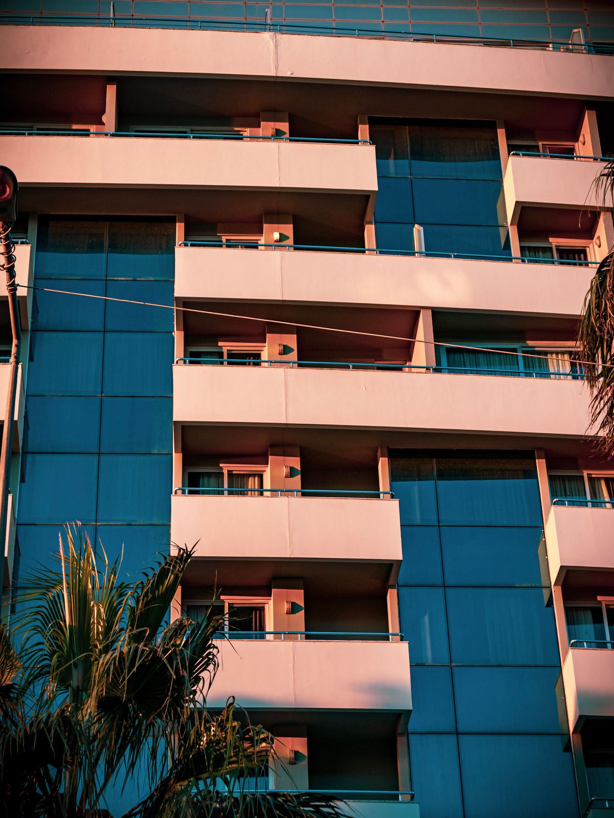 Completed multi-family building at dusk