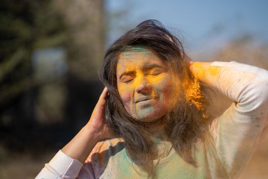 Portrait of Woman in Painted Face