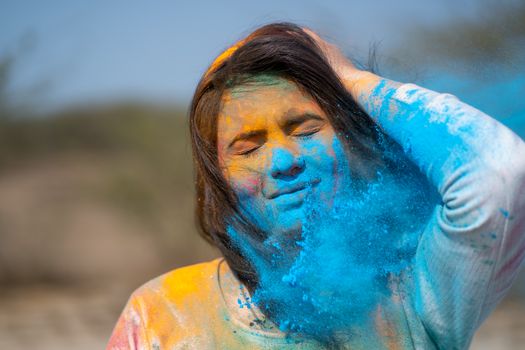 holi portrait photography 
