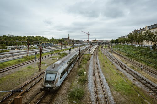 Бесплатное стоковое фото с Аэрофотосъемка, вагон, локомотив