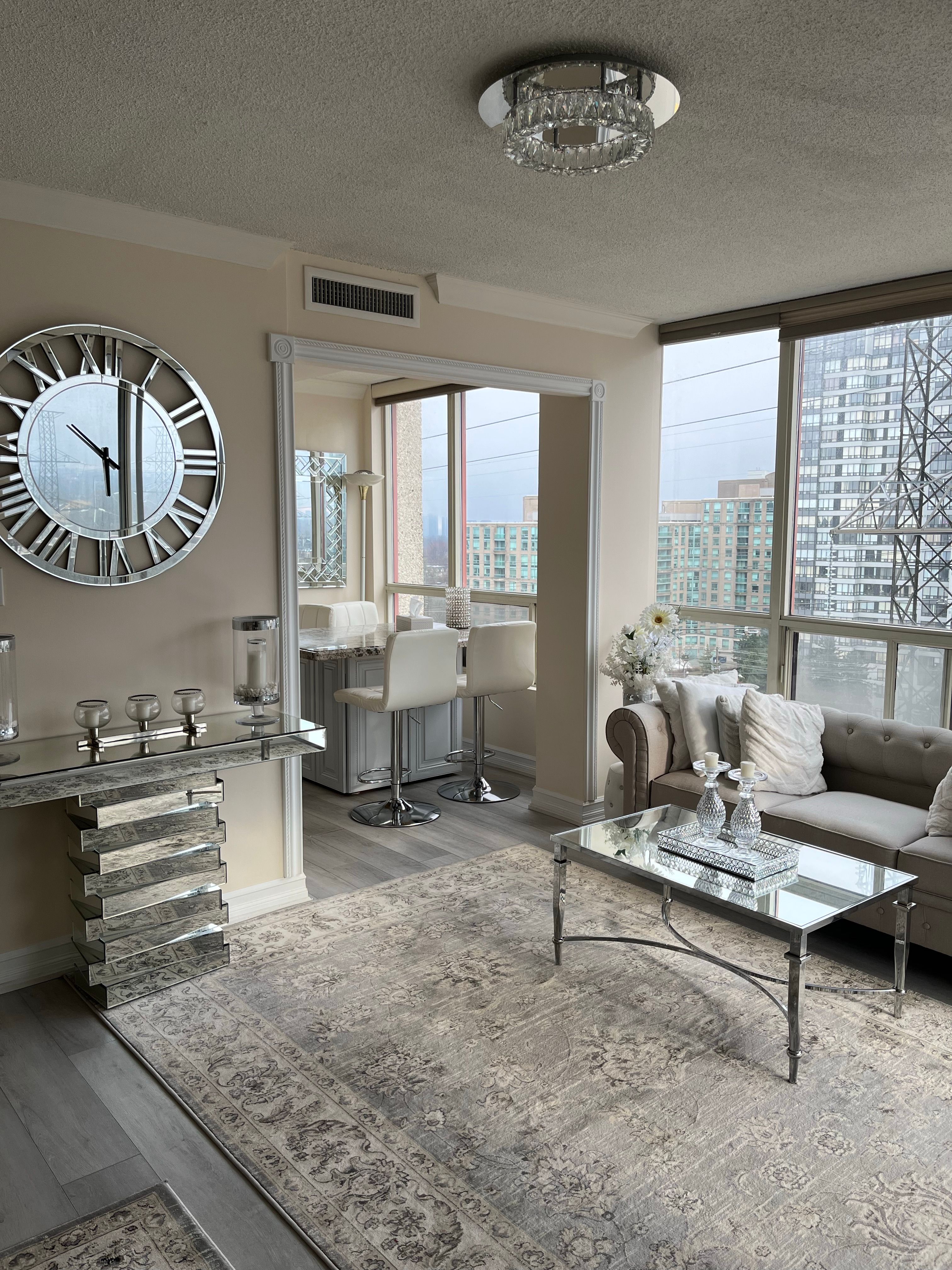 Luxury home interior with decorative rug